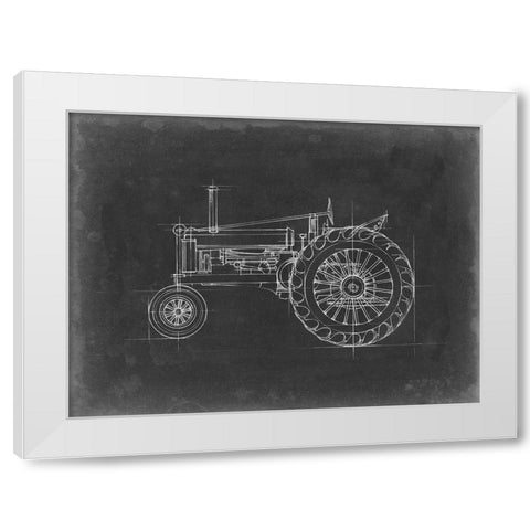 Tractor Blueprint IV White Modern Wood Framed Art Print by Harper, Ethan