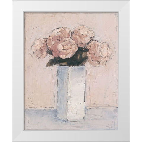 Blush Florals I White Modern Wood Framed Art Print by Harper, Ethan