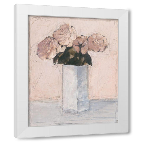 Blush Florals II White Modern Wood Framed Art Print by Harper, Ethan