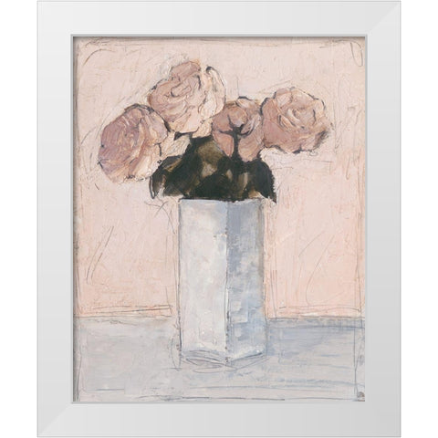 Blush Florals II White Modern Wood Framed Art Print by Harper, Ethan