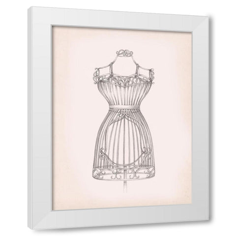 Antique Dress Form II White Modern Wood Framed Art Print by Harper, Ethan