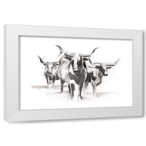 Contemporary Cattle I White Modern Wood Framed Art Print by Harper, Ethan
