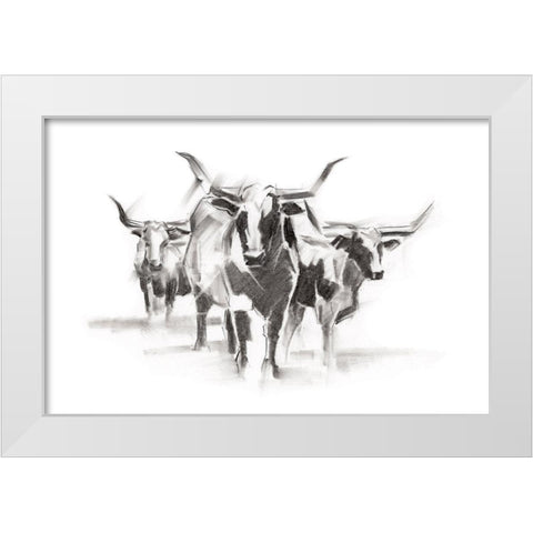 Contemporary Cattle I White Modern Wood Framed Art Print by Harper, Ethan
