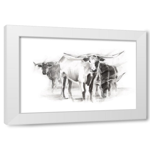 Contemporary Cattle II White Modern Wood Framed Art Print by Harper, Ethan