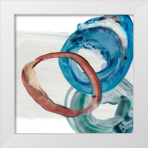 Overlapping Rings I White Modern Wood Framed Art Print by Harper, Ethan