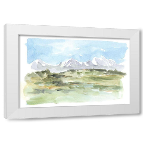 Mountain Watercolor I White Modern Wood Framed Art Print by Harper, Ethan