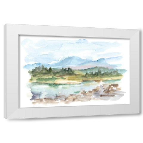 Mountain Watercolor III White Modern Wood Framed Art Print by Harper, Ethan