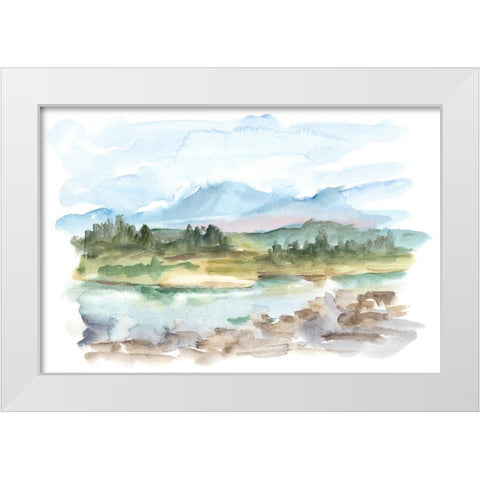 Mountain Watercolor III White Modern Wood Framed Art Print by Harper, Ethan