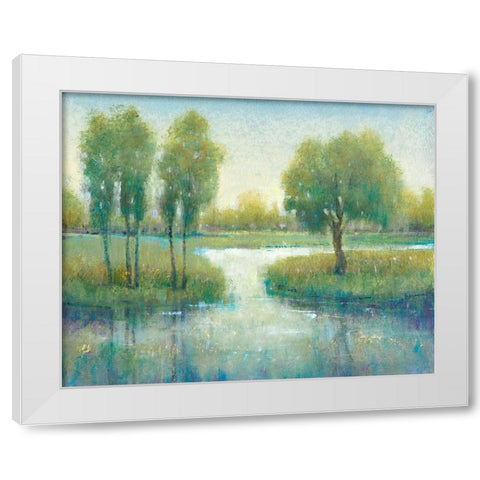 Winding River I White Modern Wood Framed Art Print by OToole, Tim