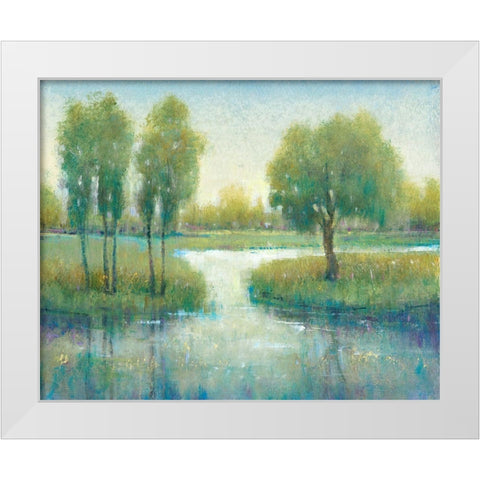 Winding River I White Modern Wood Framed Art Print by OToole, Tim