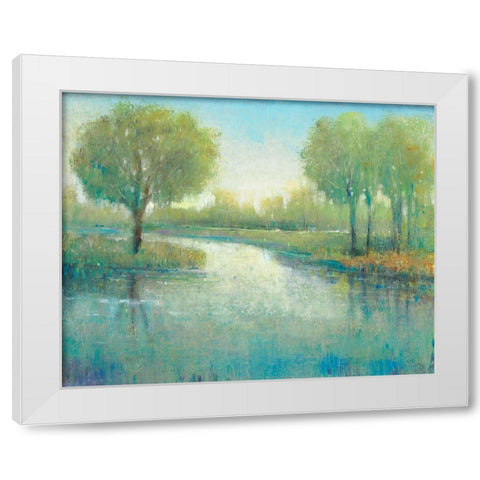Winding River II White Modern Wood Framed Art Print by OToole, Tim
