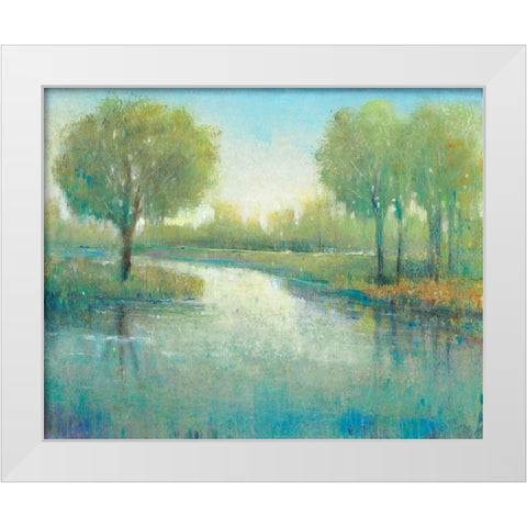 Winding River II White Modern Wood Framed Art Print by OToole, Tim
