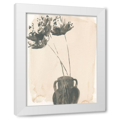 Grey Garden Vase II White Modern Wood Framed Art Print by Parker, Jennifer Paxton