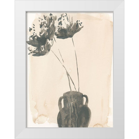 Grey Garden Vase II White Modern Wood Framed Art Print by Parker, Jennifer Paxton