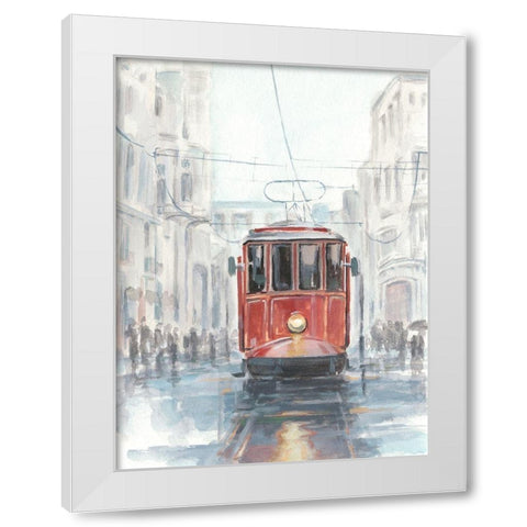 Watercolor Streetcar Study I White Modern Wood Framed Art Print by Harper, Ethan