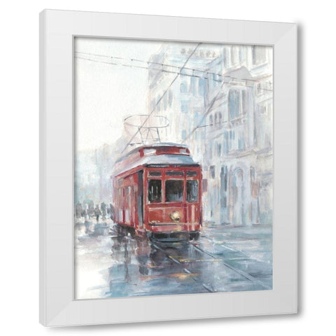 Watercolor Streetcar Study II White Modern Wood Framed Art Print by Harper, Ethan