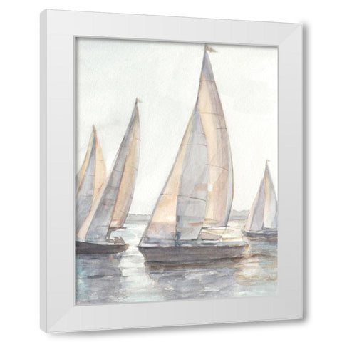 Plein Air Sailboats I White Modern Wood Framed Art Print by Harper, Ethan