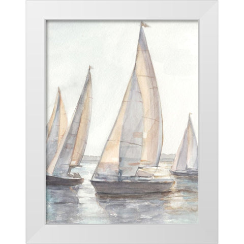 Plein Air Sailboats I White Modern Wood Framed Art Print by Harper, Ethan