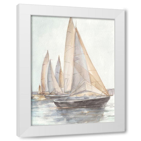 Plein Air Sailboats II White Modern Wood Framed Art Print by Harper, Ethan