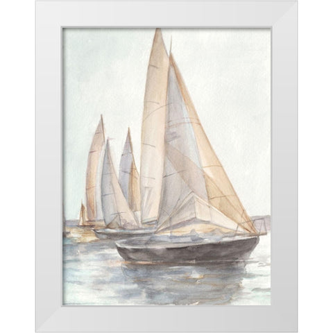 Plein Air Sailboats II White Modern Wood Framed Art Print by Harper, Ethan