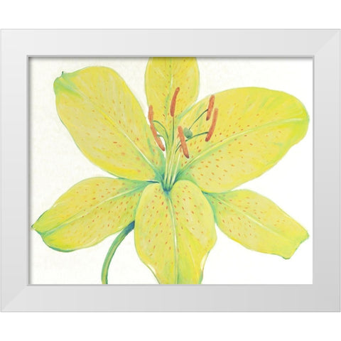 Citron Tiger Lily I White Modern Wood Framed Art Print by OToole, Tim
