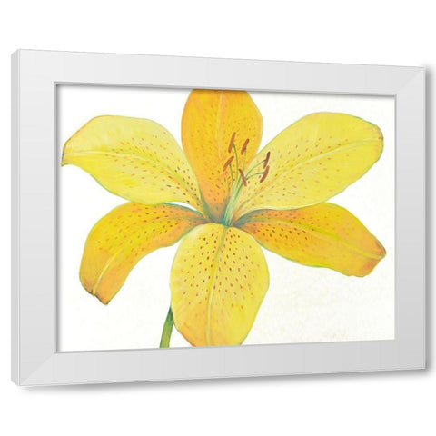 Citron Tiger Lily II White Modern Wood Framed Art Print by OToole, Tim