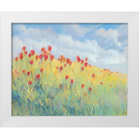Summer Breeze Meadow I White Modern Wood Framed Art Print by OToole, Tim