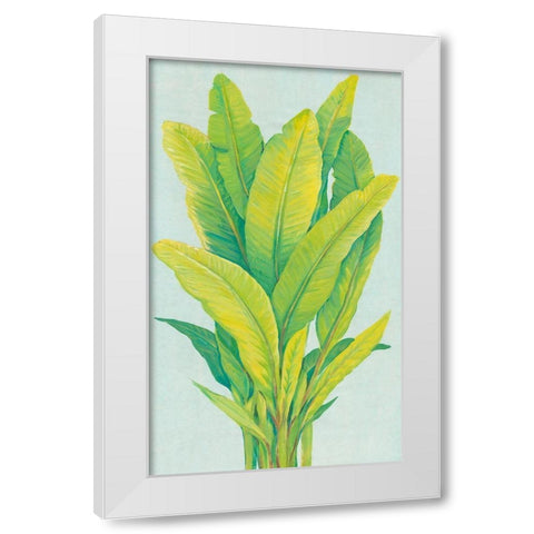 Chartreuse Tropical Foliage I White Modern Wood Framed Art Print by OToole, Tim