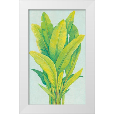 Chartreuse Tropical Foliage I White Modern Wood Framed Art Print by OToole, Tim