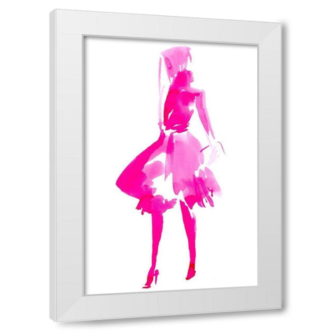 Fuchsia Street Fashion IV White Modern Wood Framed Art Print by Parker, Jennifer Paxton