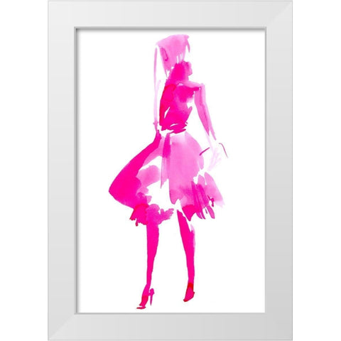 Fuchsia Street Fashion IV White Modern Wood Framed Art Print by Parker, Jennifer Paxton