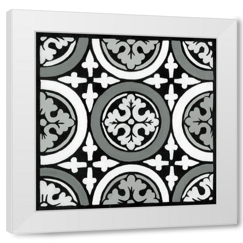 Non-embellish Renaissance Tile II White Modern Wood Framed Art Print by Vision Studio