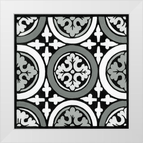 Non-embellish Renaissance Tile II White Modern Wood Framed Art Print by Vision Studio