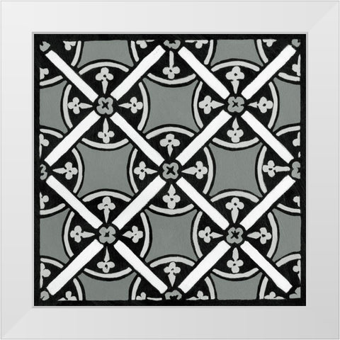 Non-embellish Renaissance Tile III White Modern Wood Framed Art Print by Vision Studio