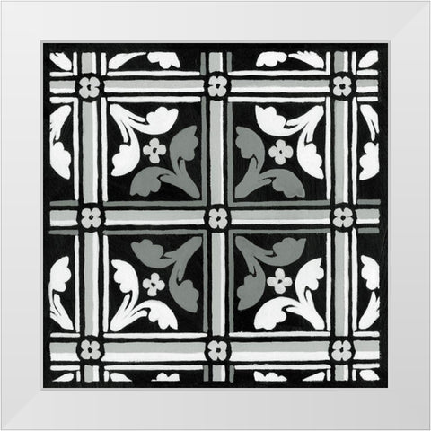 Non-embellish Renaissance Tile IV White Modern Wood Framed Art Print by Vision Studio