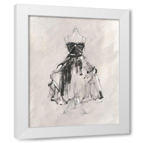 Black Evening Gown I White Modern Wood Framed Art Print by Harper, Ethan