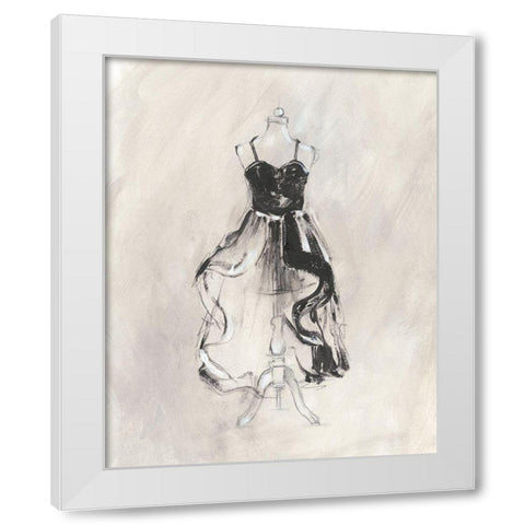 Black Evening Gown II White Modern Wood Framed Art Print by Harper, Ethan