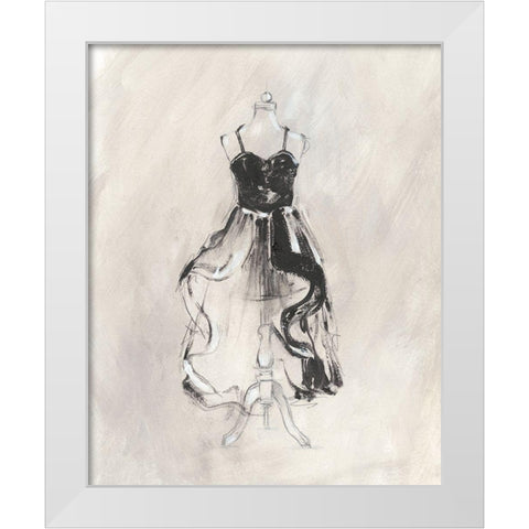 Black Evening Gown II White Modern Wood Framed Art Print by Harper, Ethan