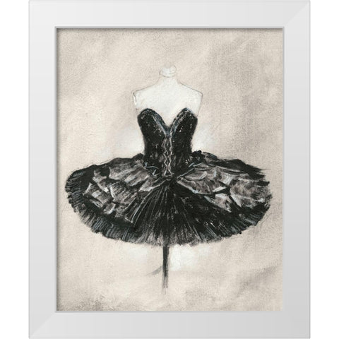 Black Ballet Dress I White Modern Wood Framed Art Print by Harper, Ethan