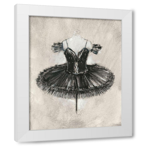 Black Ballet Dress II White Modern Wood Framed Art Print by Harper, Ethan