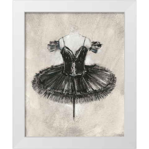 Black Ballet Dress II White Modern Wood Framed Art Print by Harper, Ethan