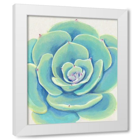 Pastel Succulent IV White Modern Wood Framed Art Print by OToole, Tim