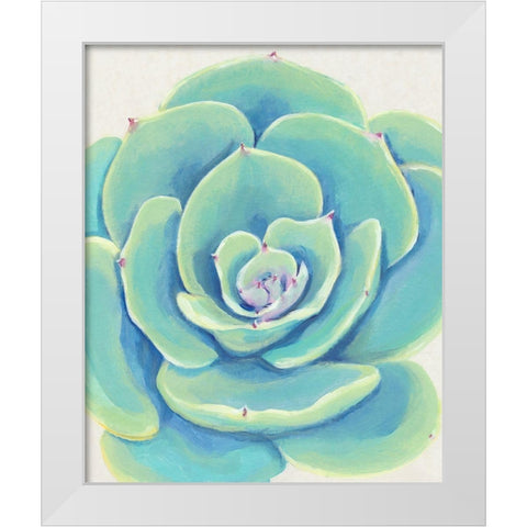 Pastel Succulent IV White Modern Wood Framed Art Print by OToole, Tim