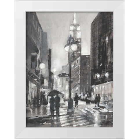 Illuminated Streets I White Modern Wood Framed Art Print by Harper, Ethan