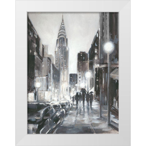 Illuminated Streets II White Modern Wood Framed Art Print by Harper, Ethan