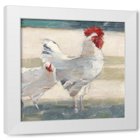 Chicken Yard I White Modern Wood Framed Art Print by Harper, Ethan
