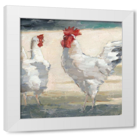 Chicken Yard II White Modern Wood Framed Art Print by Harper, Ethan