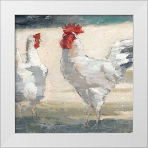 Chicken Yard II White Modern Wood Framed Art Print by Harper, Ethan