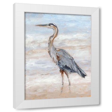 Beach Heron II White Modern Wood Framed Art Print by Harper, Ethan