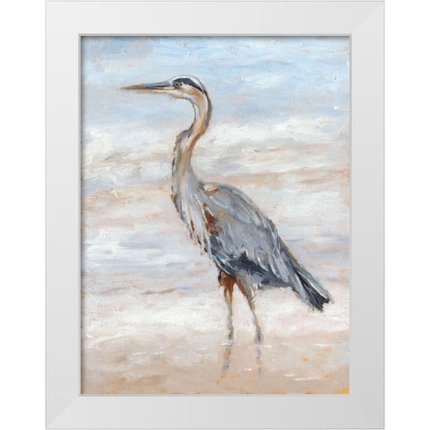 Beach Heron II White Modern Wood Framed Art Print by Harper, Ethan